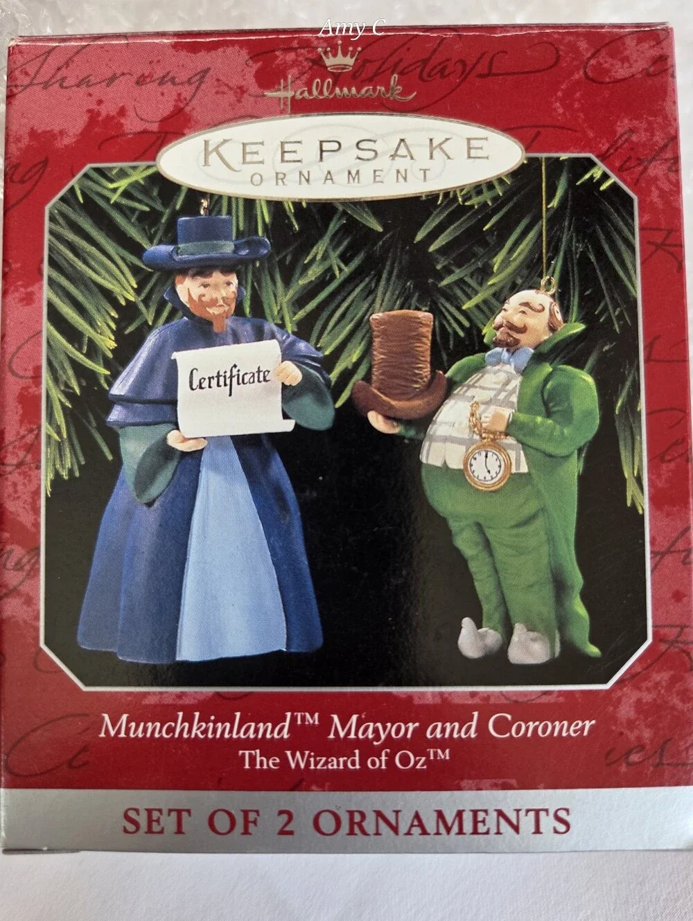 Wizard Of Oz Ornaments Set Of 2 Includes Mayor And Coroner never Used